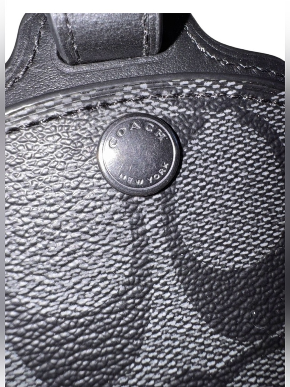 Coach Black Signature Leather Luggage Tag Accessory - NWT - Picture 4 of 4
